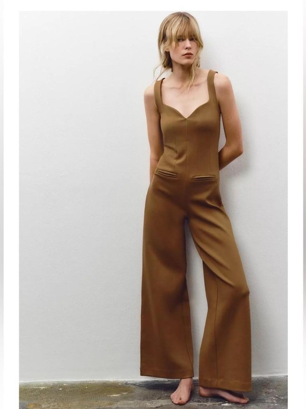 Zara interlock wide leg jumpsuit